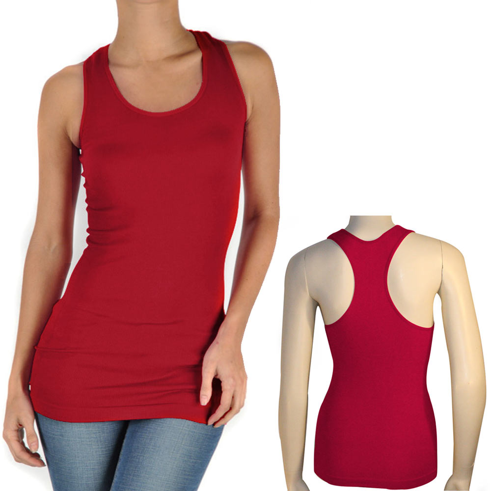Womens Seamless Racerback Tank Top Stretch Sleeveless Basic Cami Sports Shirt Ebay 1363