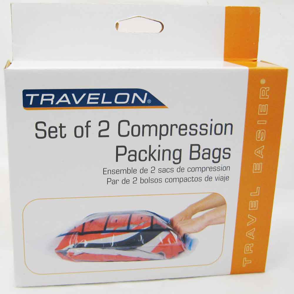 Travel Compression Bags x 2 Packing Clear Travelon Roll Up Storage