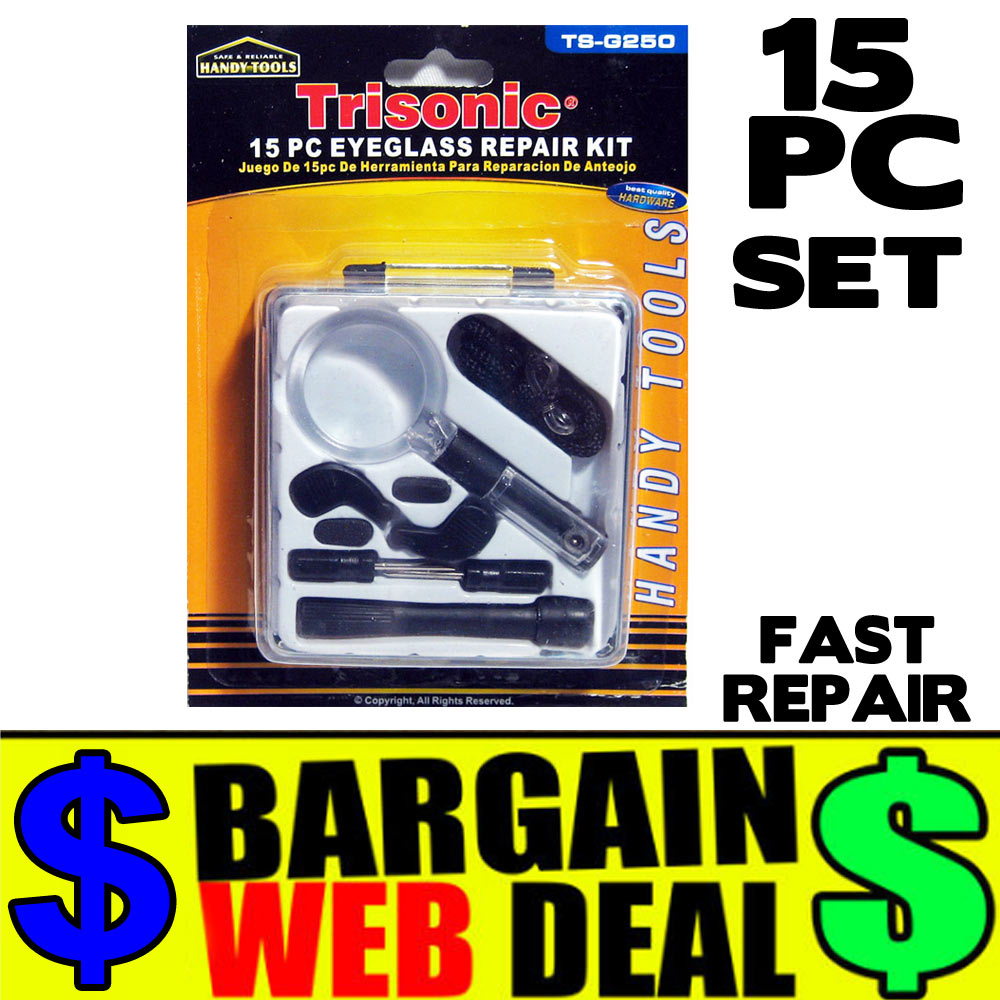 15 Pc Glasses Repair Tool Kit Set Eyewear Optical Eyeglasses Screws