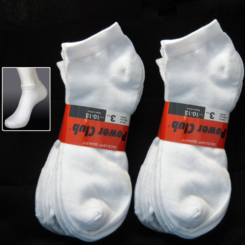 New 6 Pairs White Ankle Quarter Crew Mens Womens Sport Socks Low Cut