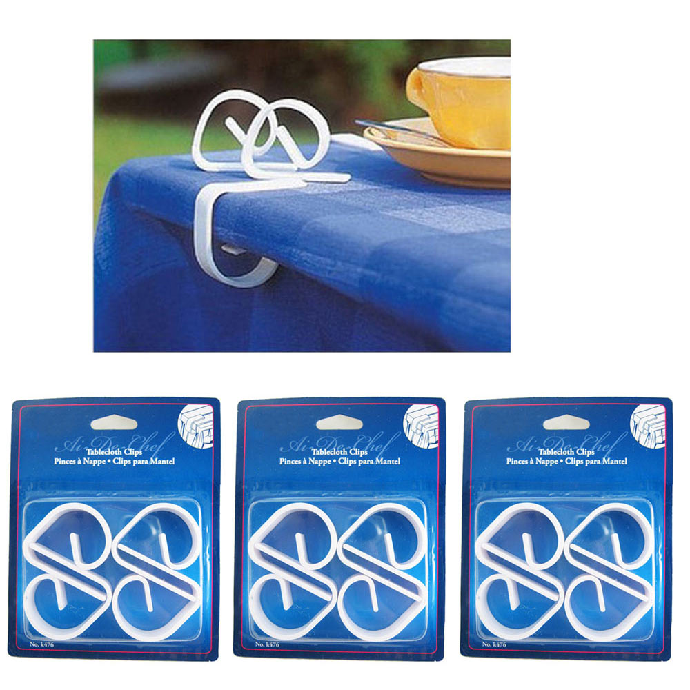 12 Plastic Table Cloth Clips Cover Desk Skirt Holder Party Picnic