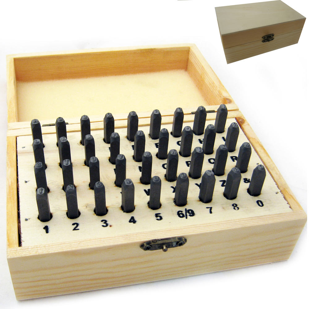 36 PC Number Letter Punch 3MM Set Stamp Metal Steel Stamping Alphabet