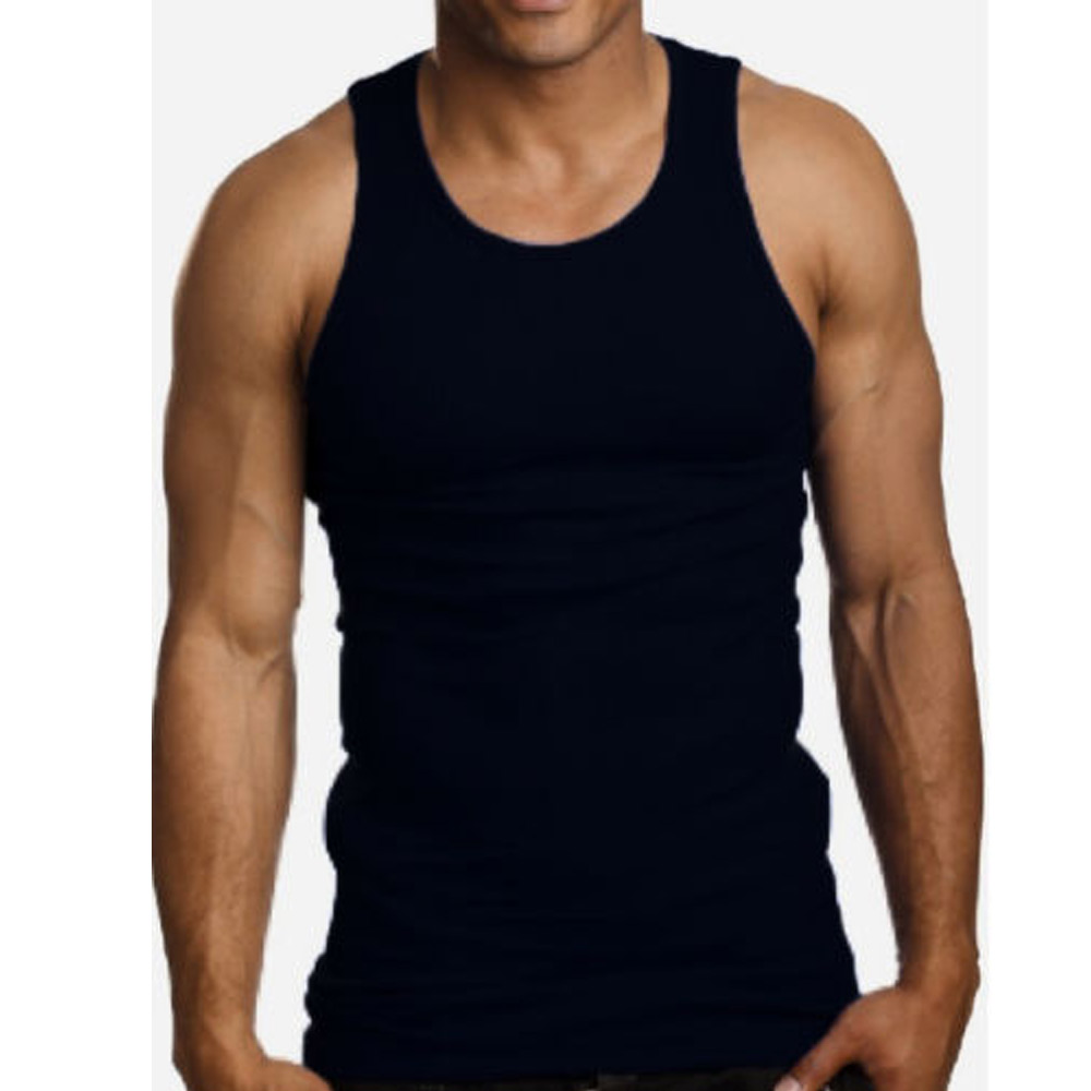 1 x Top Quality 100% Premium Cotton Men A-Shirt Ribbed Muscle Tank | eBay