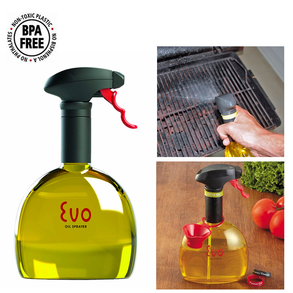 Evo Oil Trigger Spray Bottle for Olive Cooking Oils 18oz Kitchen Tool