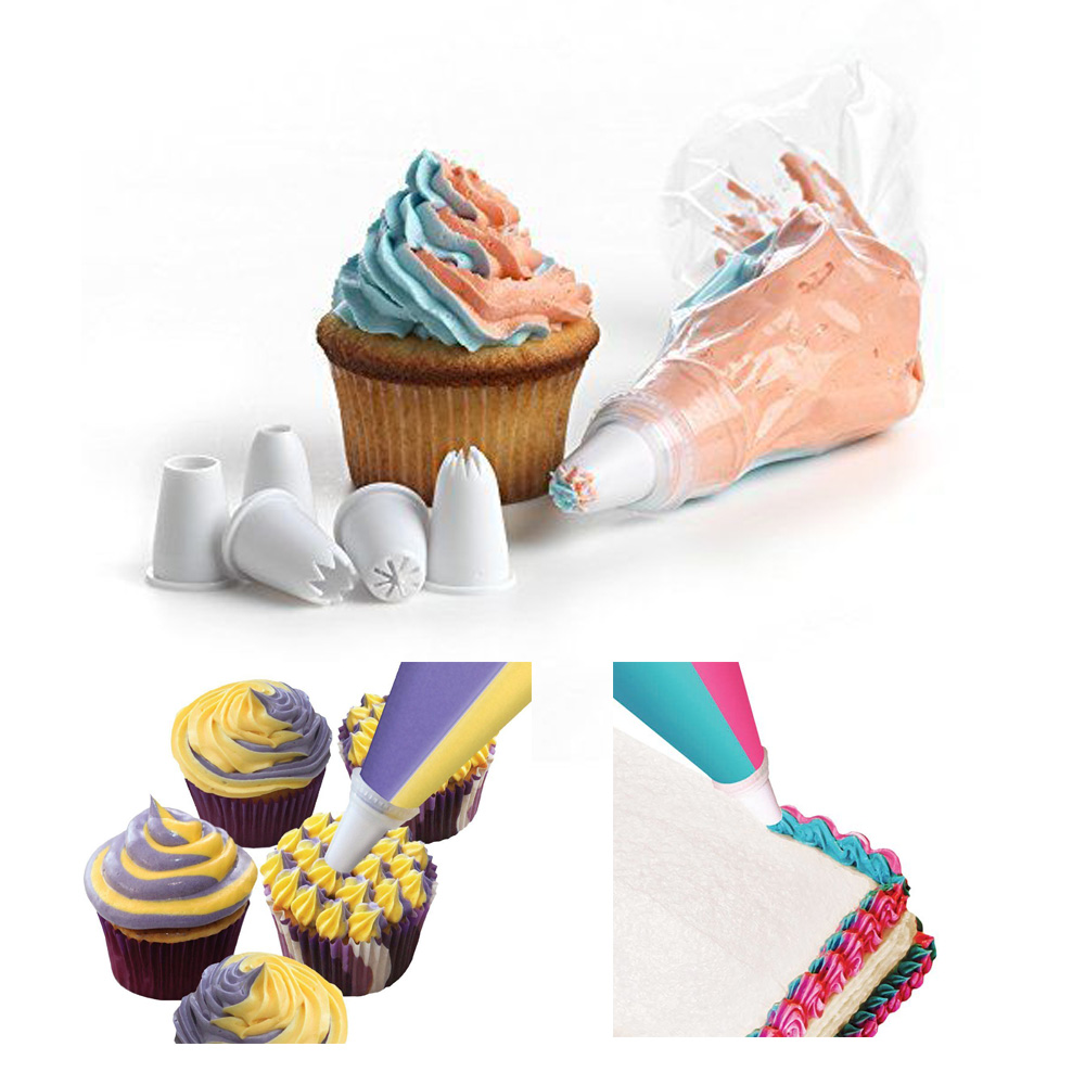 Frosting Decorator Piping Bag Cupcake Icing Decoration 2 Color 6 Nozzle