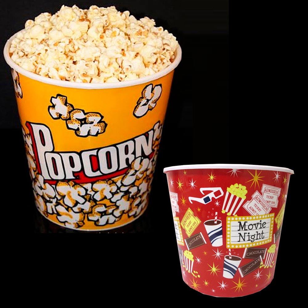 Retro Style Reusable Popcorn Bowl Plastic Container Movie