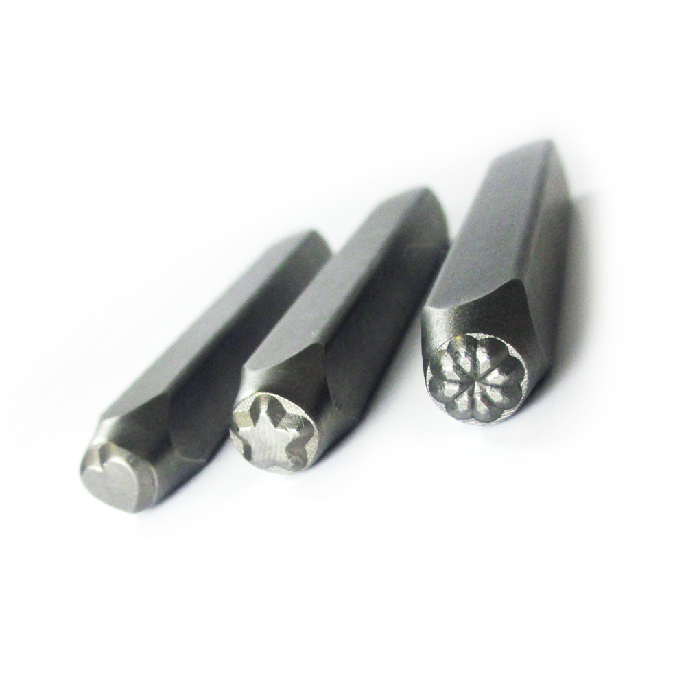 3 Pc Metal Punch Stamps Set 6mm Steel Arts Crafts Hand Punches Jewelry
