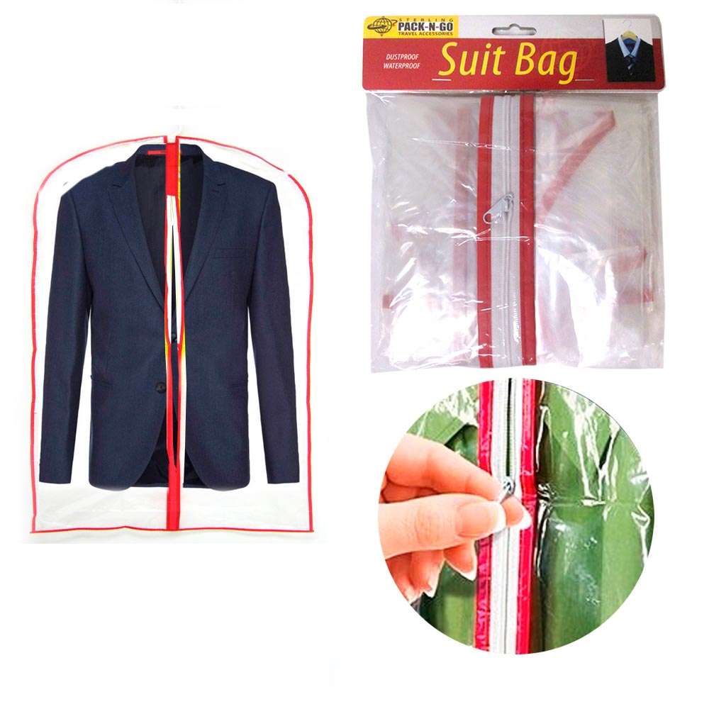 6X Clear Foldable Garment Bags 34" Suit Dress Jacket Cover Zipper