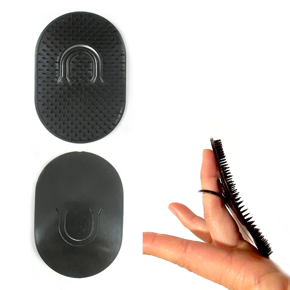 2 Pocket Beard Brush Men Mustache Massager Travel Style Scalp Massage