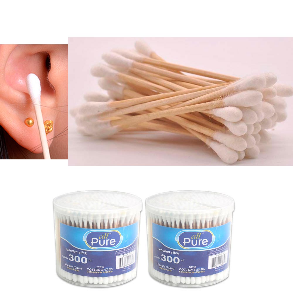 600 Ct Cotton Swabs Double Tipped Applicator Q Tip Safety Ear Wax