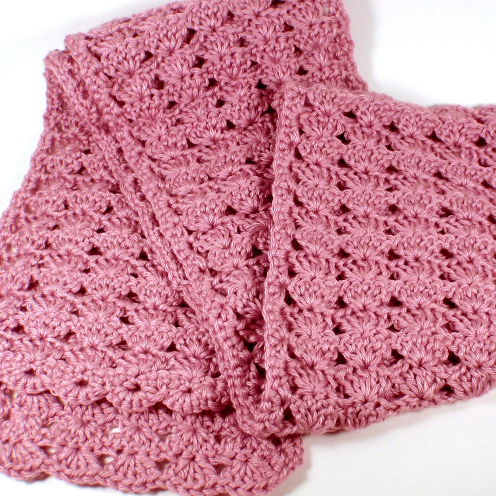 1 Beginner Easy Yarn Crochet Knitted Scarf Kit Dusty Rose Knit Handmade