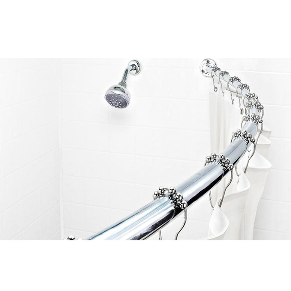 1 Curved Shower Rod Rust Resistant 72?ǥ Curtain Chrome Bathroom Shower