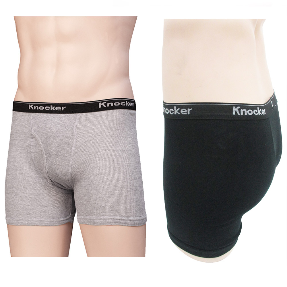 4 Mens Boxer Briefs Underwear 100% Cotton Shorts Size M L XL Black