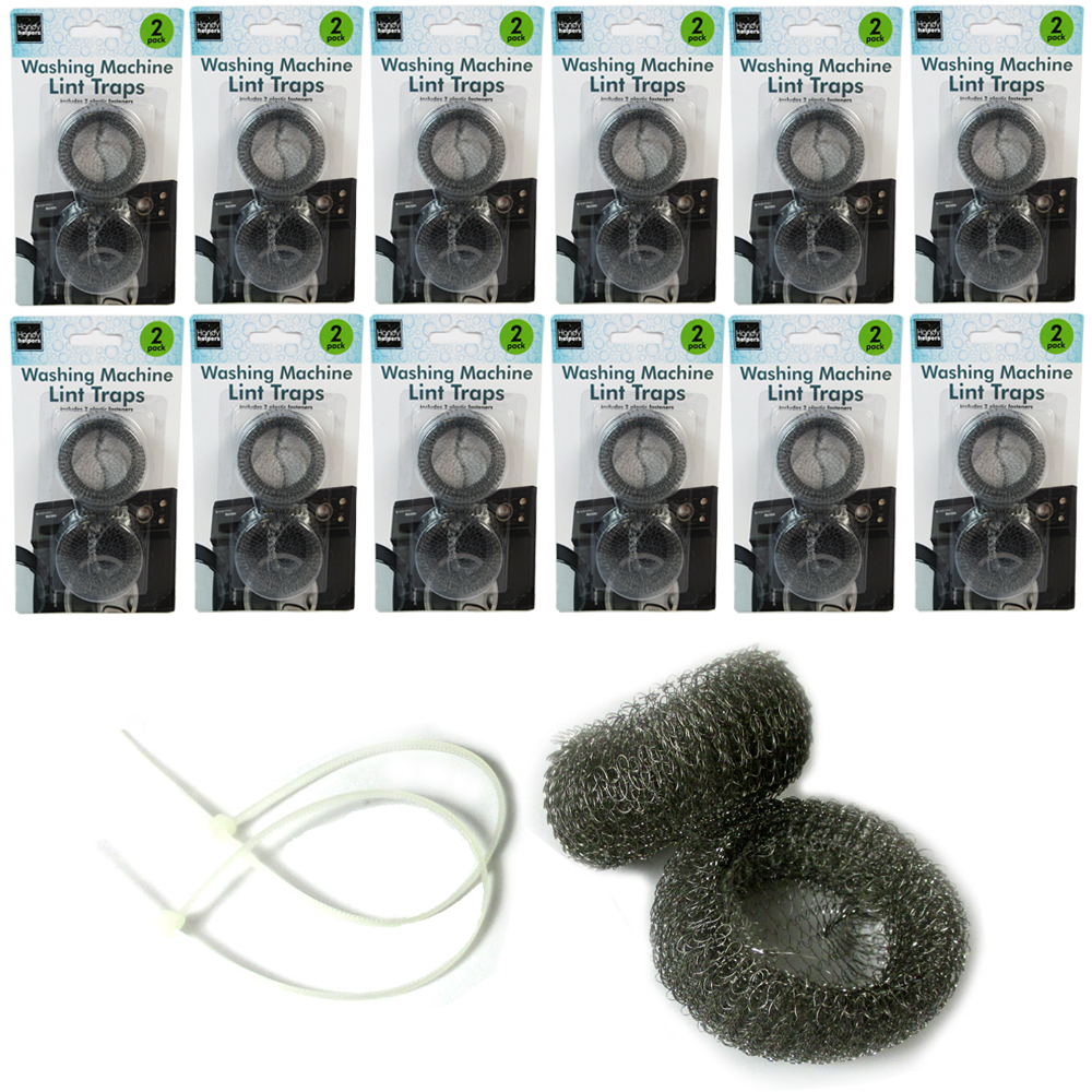 24 Lot Washing Machine Lint Traps Filter Screens Stainless Mesh Snare