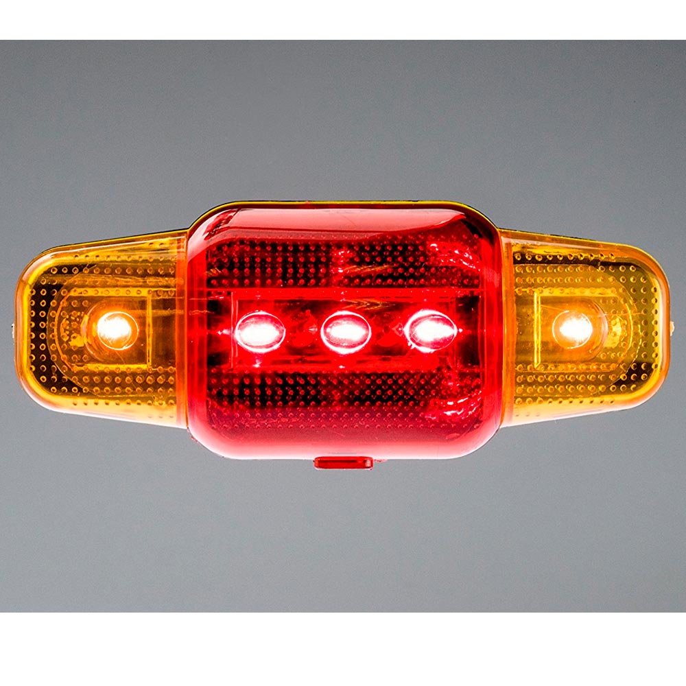5 Led Yellow Red Light Blinker Flasher Bike Bicycle Safety Night Road