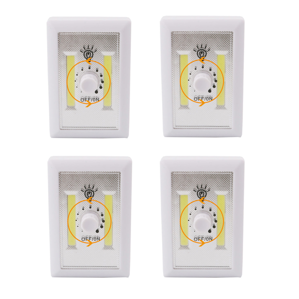 4Pk COB Night Light LED Cordless Dimmer 240 Lumen Wall Closet Battery