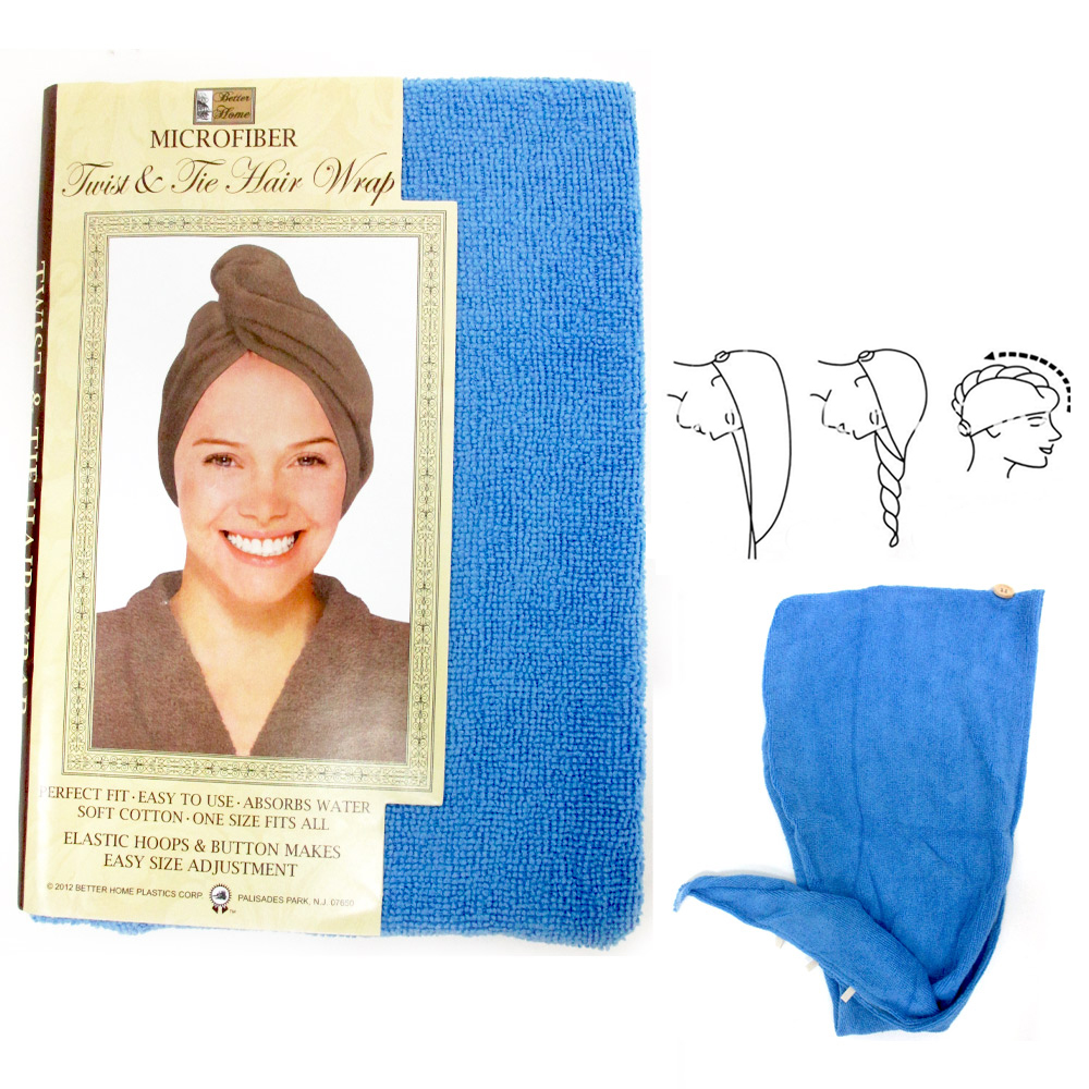 2 Pc Microfiber Large Hair Head Wrap Towel Turbie Turban Twist