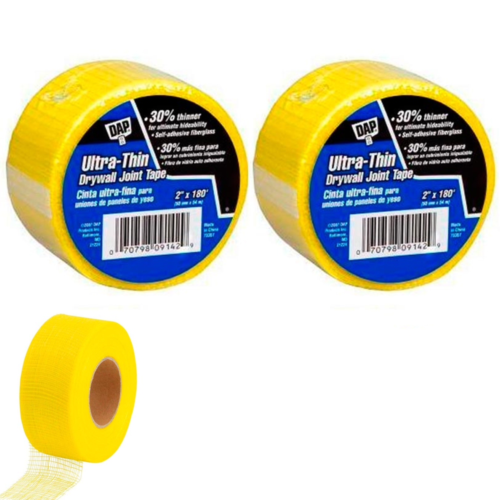 2 Rolls DAP Ultra Thin Fiberglass Adhesive Drywall Joint Tape 2" x 180' 7795735177679 eBay