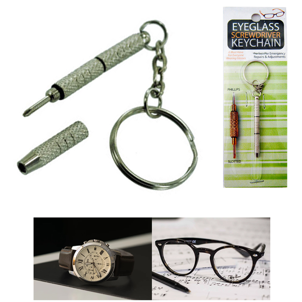 12 Precision Eyeglass Screwdriver Mini Keychain Sunglass Eyewear Repair
