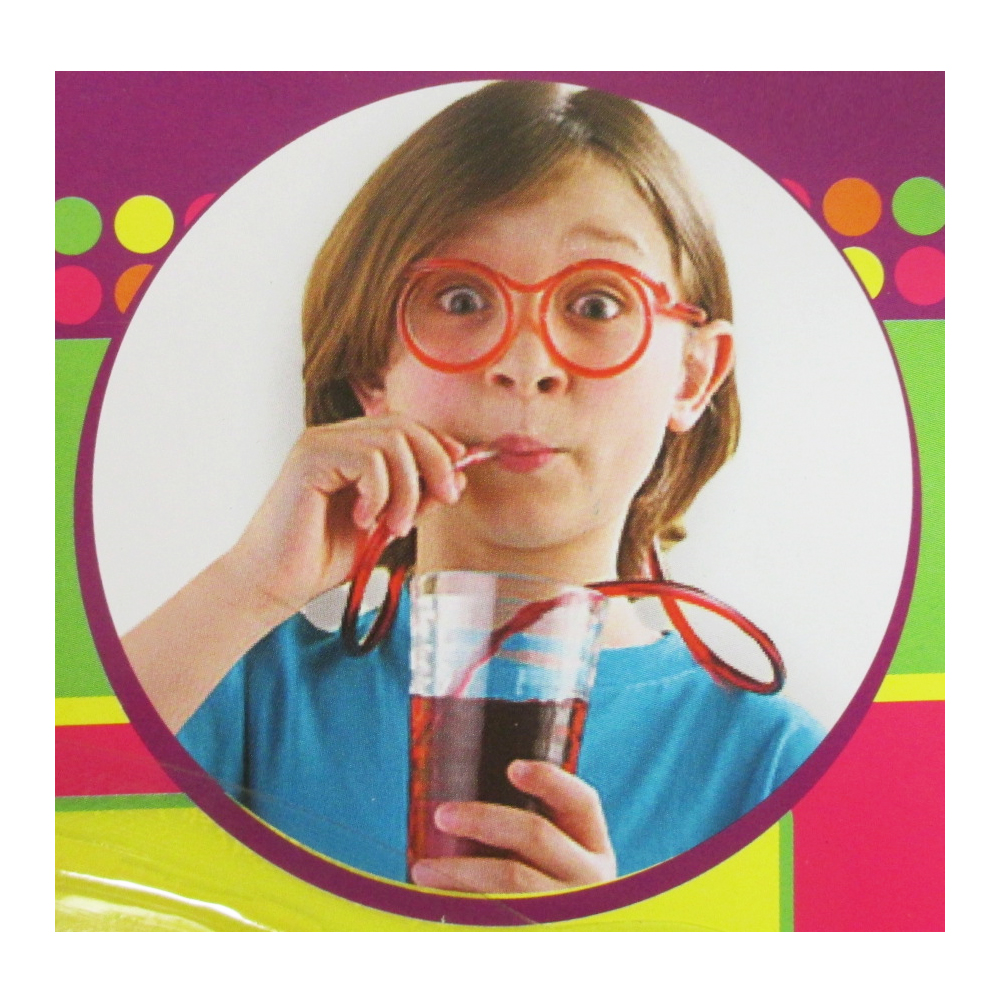 7X Silly Drinking Straw Glasses Kids Fun Crazy Loops Novelty Party