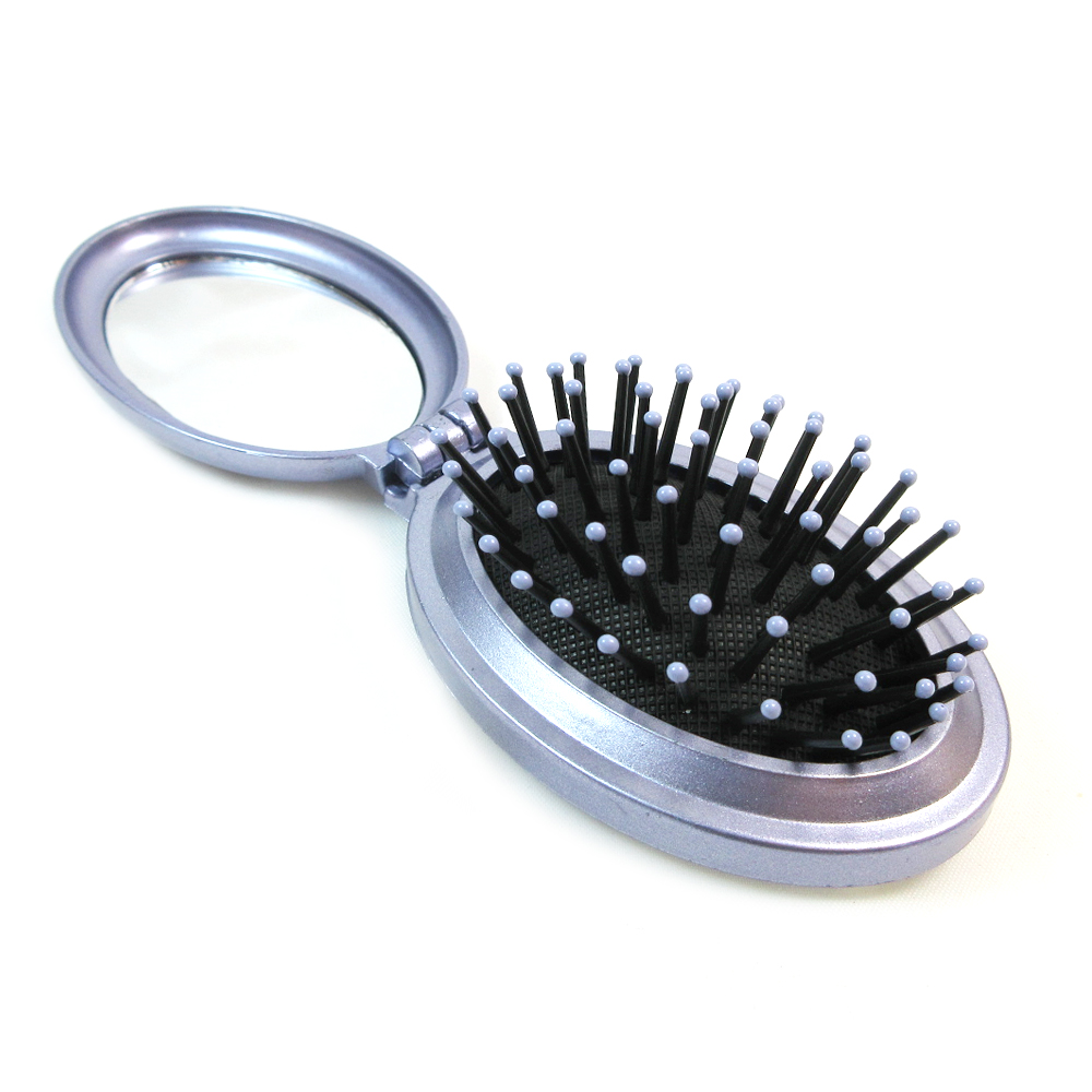 10 Lot Folding Hair Brush W Mirror Compact Pocket Size Travel Car Purse