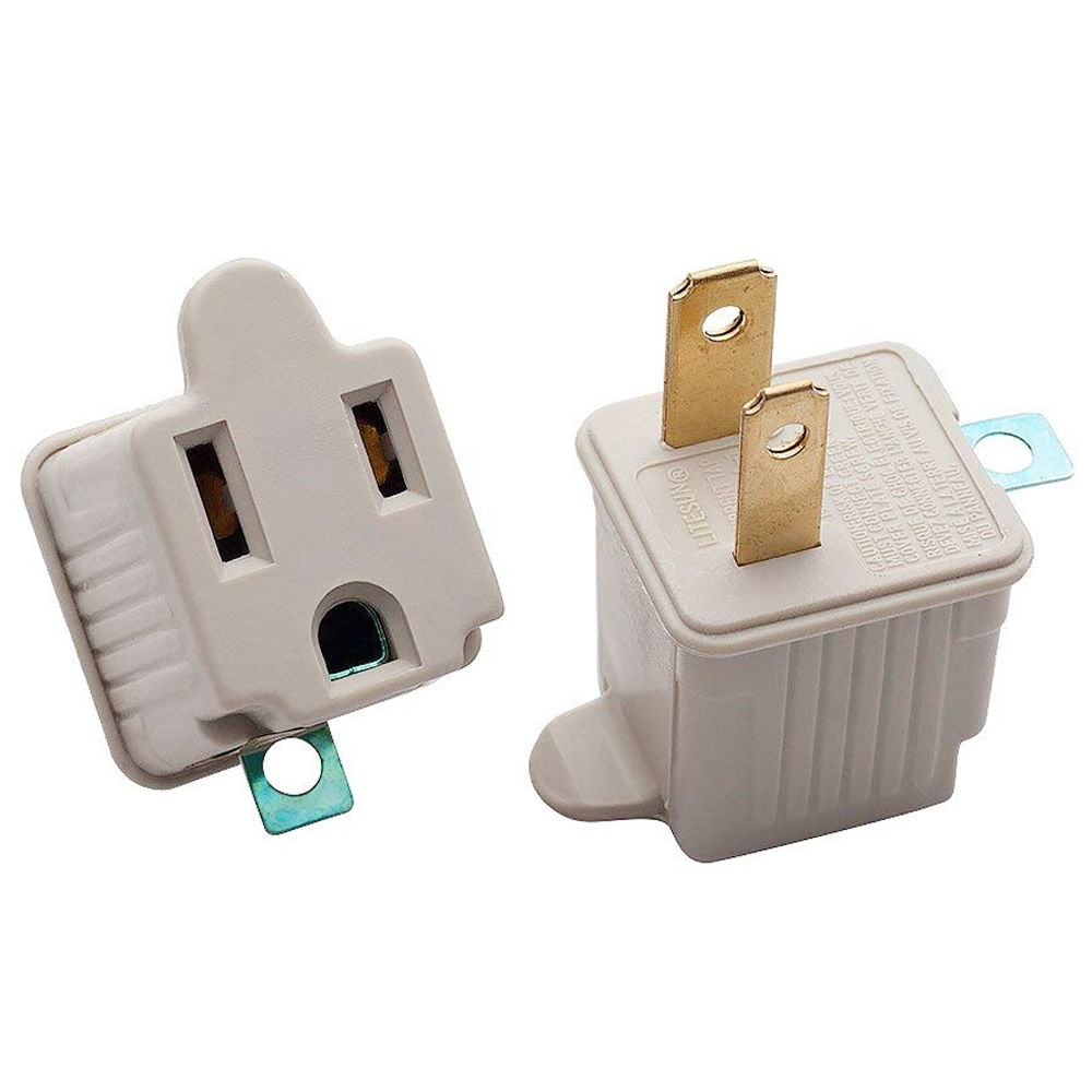 12 Lot 3 Prong 2 Prong Outlet Electrical Ground AC Adapter Grounding