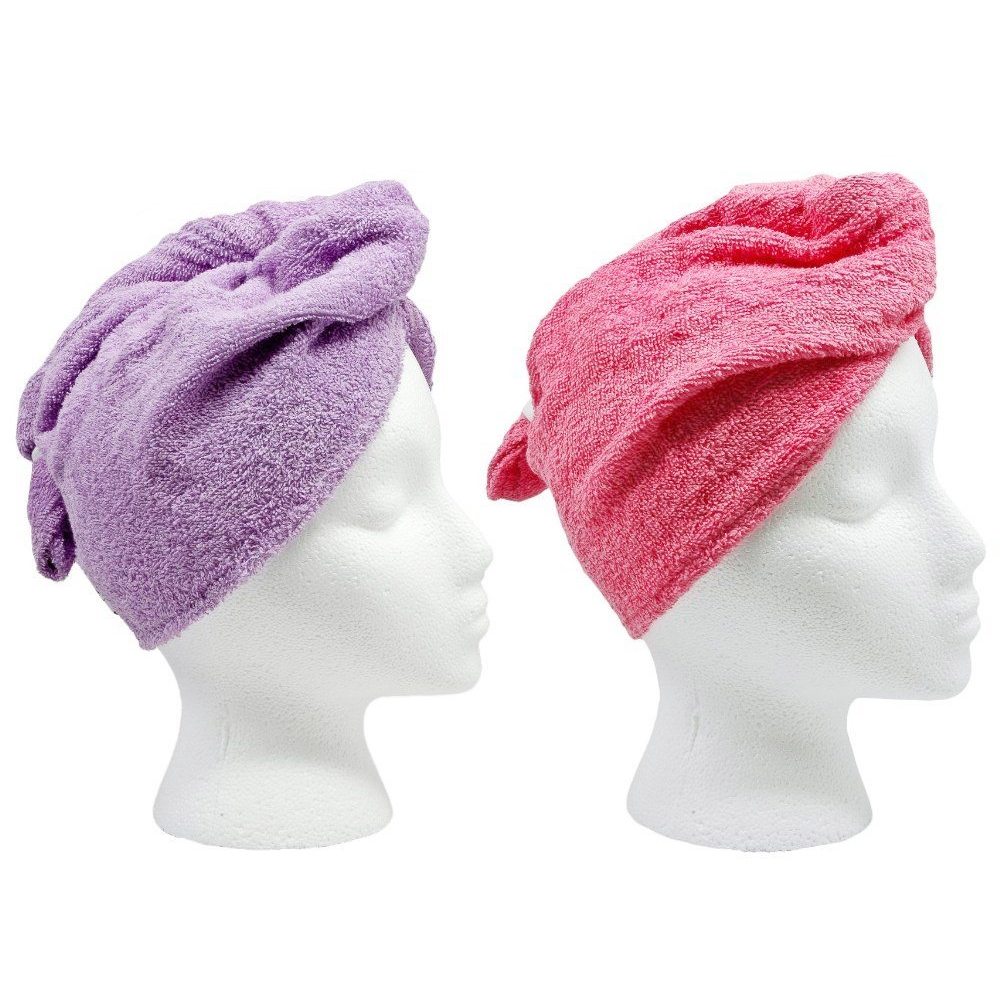2X Hair Wrap Turban Twist Towel Drying Turbie Hat Caps Shower Absorbent
