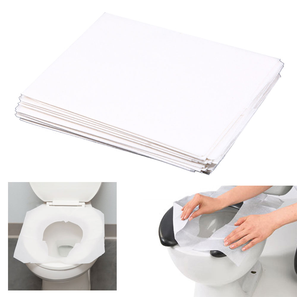 50 Pc Disposable Toilet Seat Covers Paper Sanitary Bath Travel