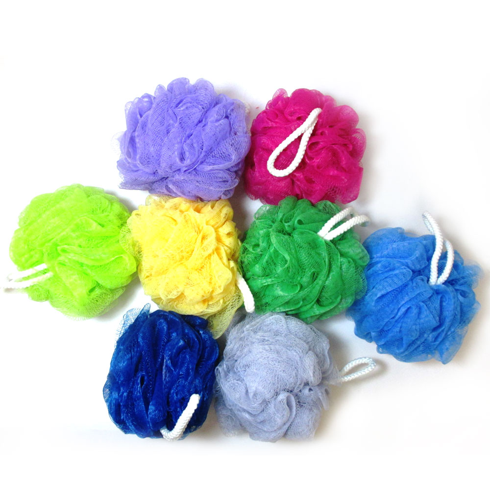 4 Pc Bath Sponge Shower Nylon Mesh Scrubbers Exfoliating Body Massage