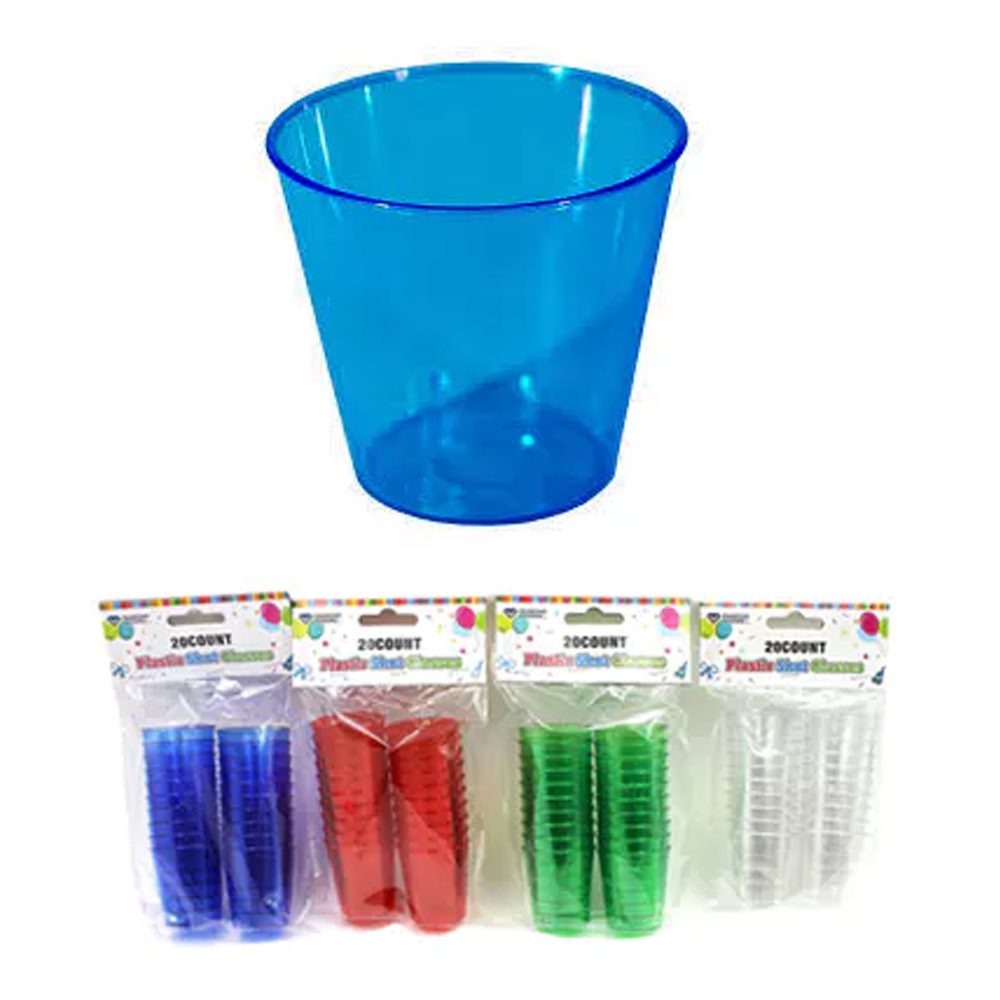20 Shot Glasses Hard Plastic 1 Oz Mini Wine Glass Party Cups Barware