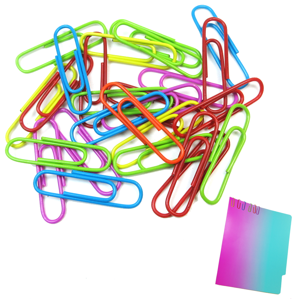 Paper Clips Mm Vinyl Coated Assorted Colors Crafts Home Babe Office New EBay