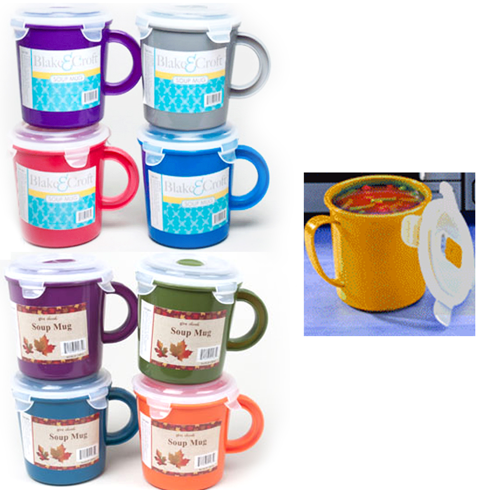 Lot of 6 Soup Mug BPA Free Travel Coffee 23 oz Take Out Food Container