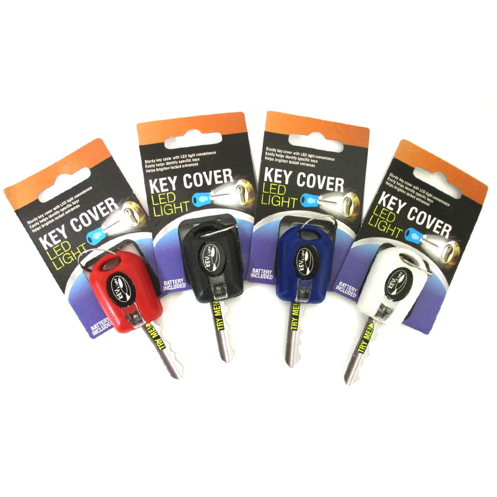 1 Key Cover LED Bright Light Keychain Torch Flashlight Keyring Case Cap