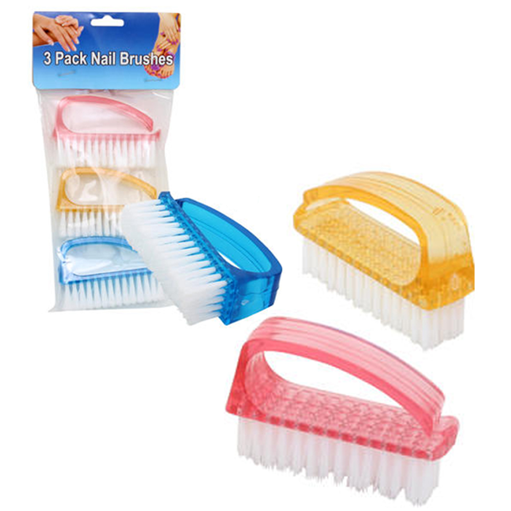 3 Pc Nail Brush Scrub Set Hand Cleaning Manicure Pedicure Fingernail Tool Bath 7795735200650 eBay