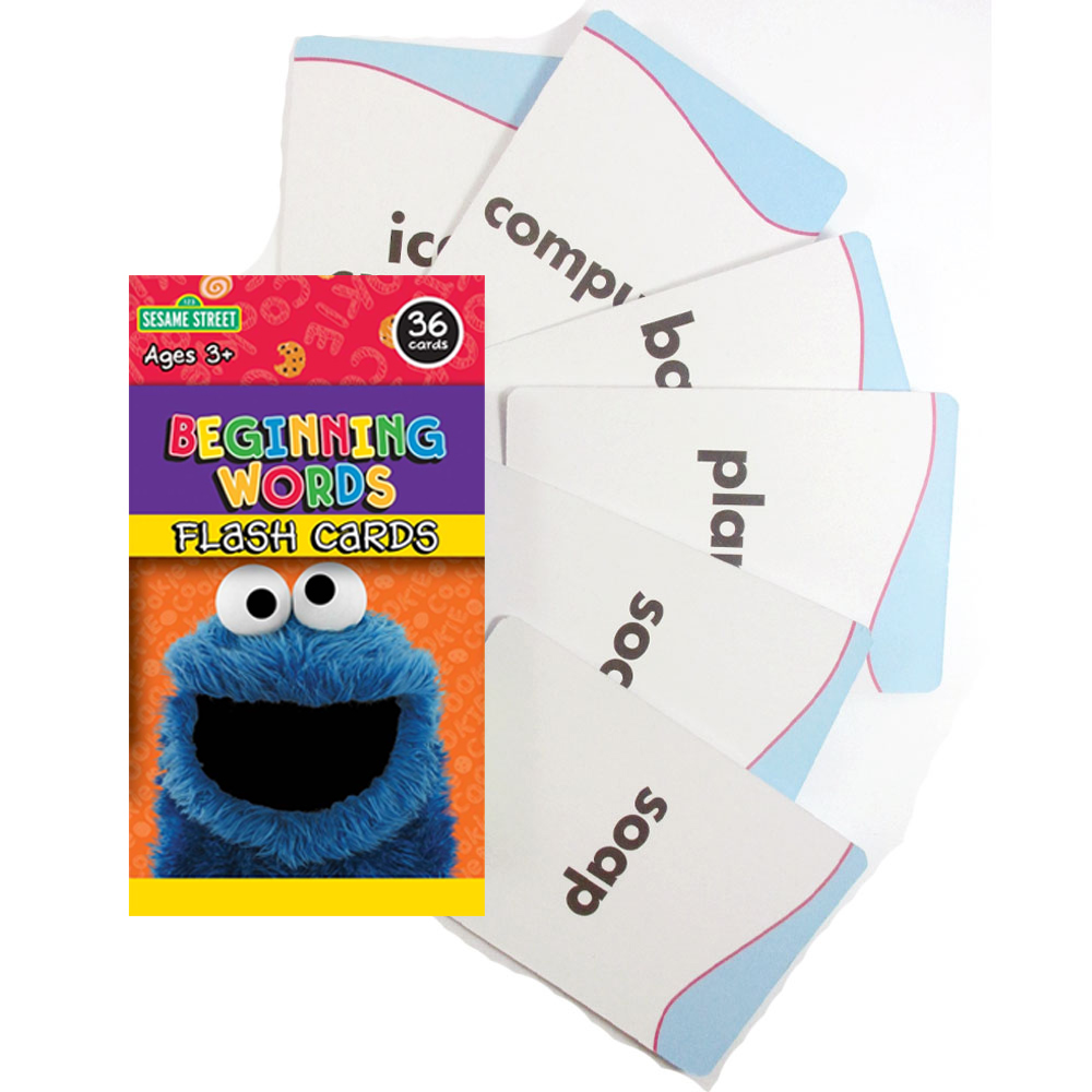 2X Sesame Street Flash Card Beginning Words Fun Game Kid Learn Practice 
