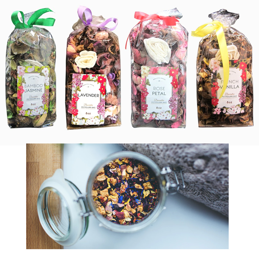 4 X Fragrance Potpourri Bags Scented Decorative Spice 8 oz Assortment