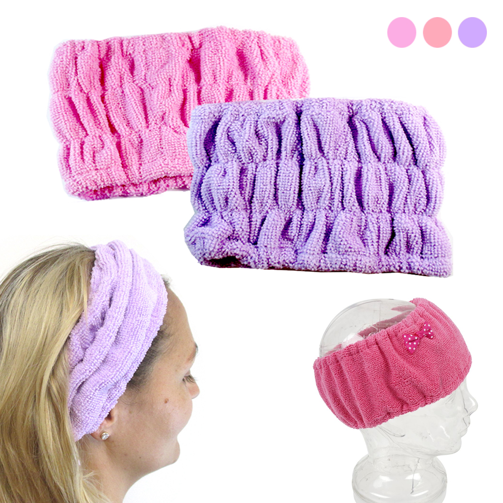 2 Pack Spa Facial Headband Washing Face Women Girls Makeup Soft Terry