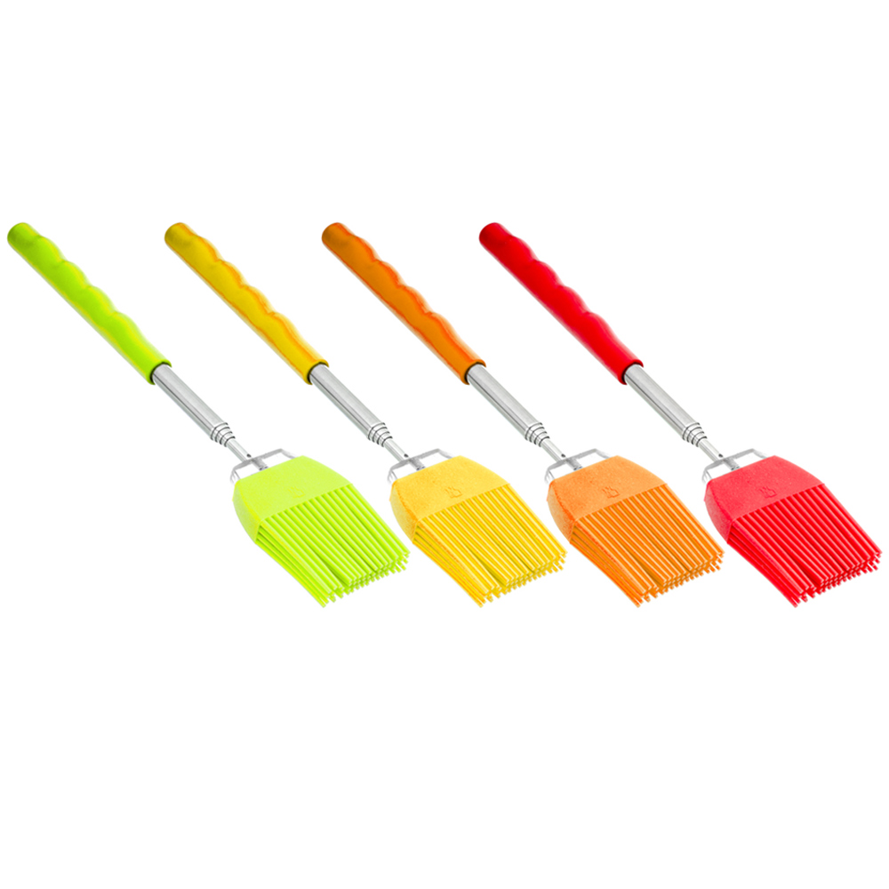 2 Silicone Basting Brush Extendable Telescopic Tool Cooking Utensil