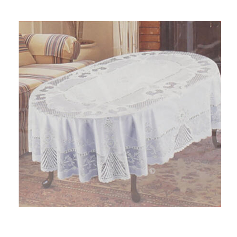 Vinyl White Oval Tablecloth 54" X 72" Design Table Cover Party Easy Wipe Clean eBay