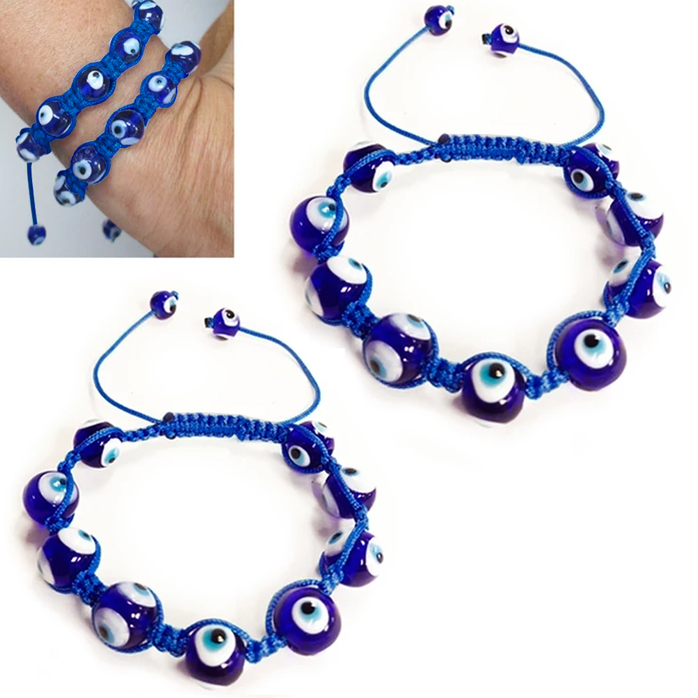 Turkish Blue Evil Eye Mati and Hamsa Hand Bracelets