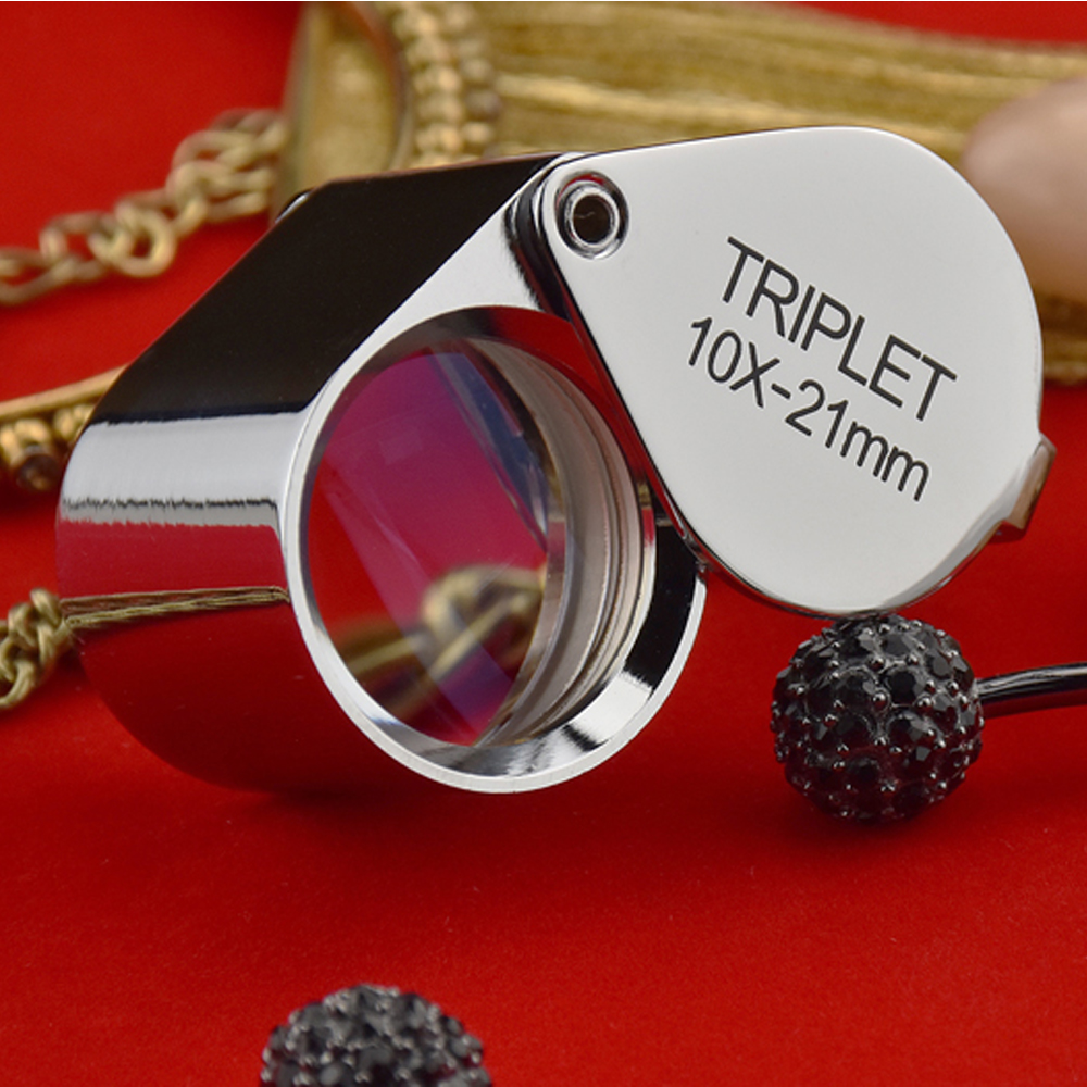 10 x 21mm Glass Magnifying Loupe Magnifier Jeweler Eye Jewelry Pocket
