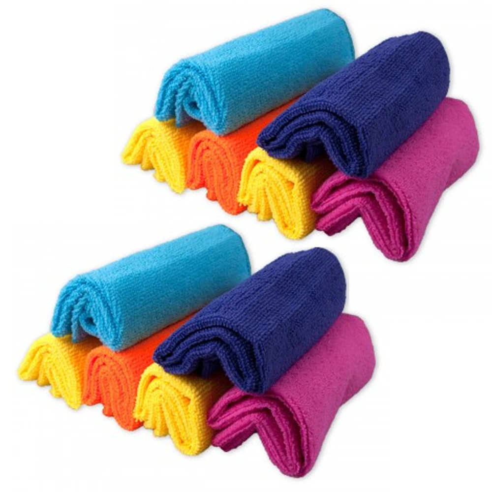 12 X Multi Purpose Microfiber Cloths Set Cleaning Rag Window Cleaner