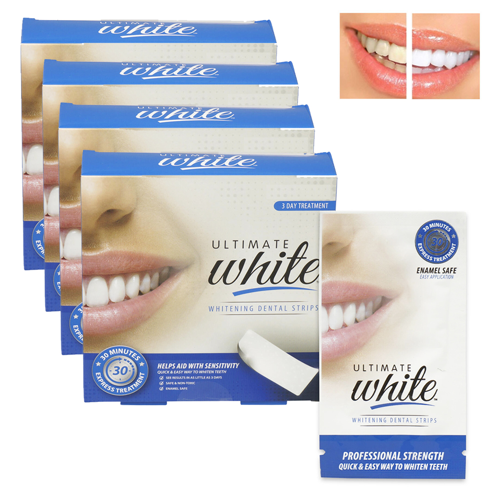 24 Pack White Teeth Whitening Strips Dental Whitener.