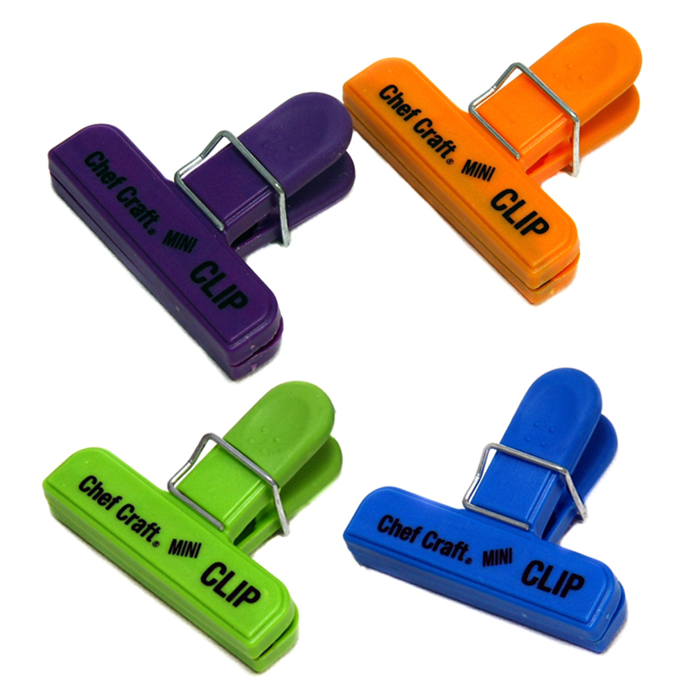 4Pc Bag Clips Food Chip Assorted Size Multi Purpose Clothespin Mini