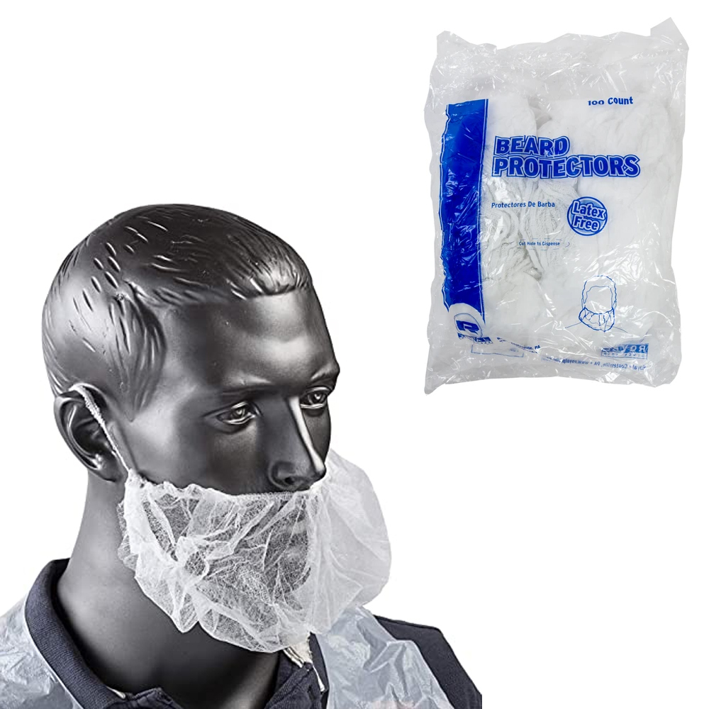100 Pcs Disposable Beard Cover Hair Net Latex Free Cooking Protection