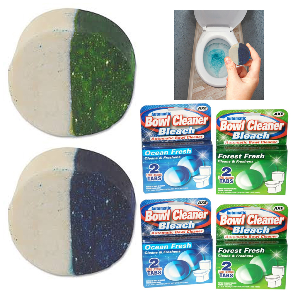 8 Pc Bowl Cleaner Bleach Tablet Toilet Discs Flush Automatic Stain