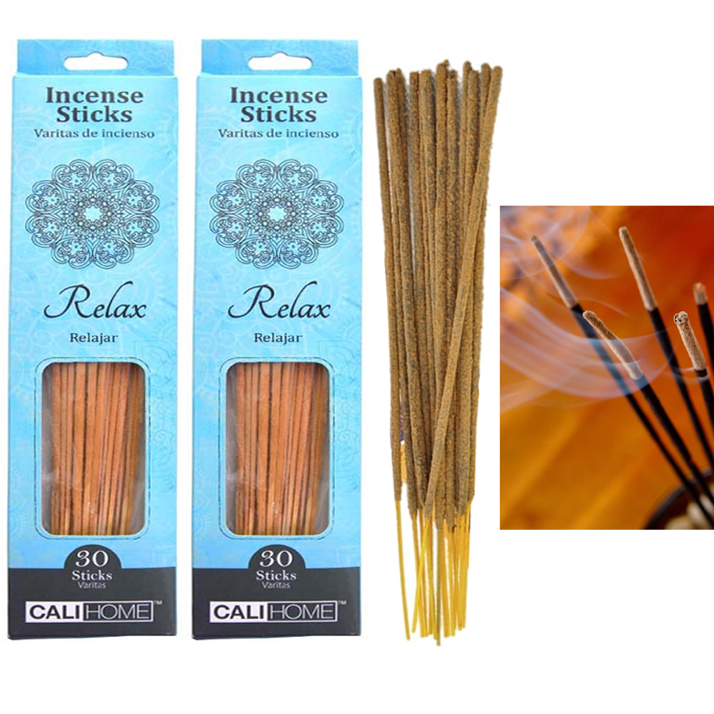 60 Relax Incense Sticks Burning Fragrance Calm Aroma Therapy
