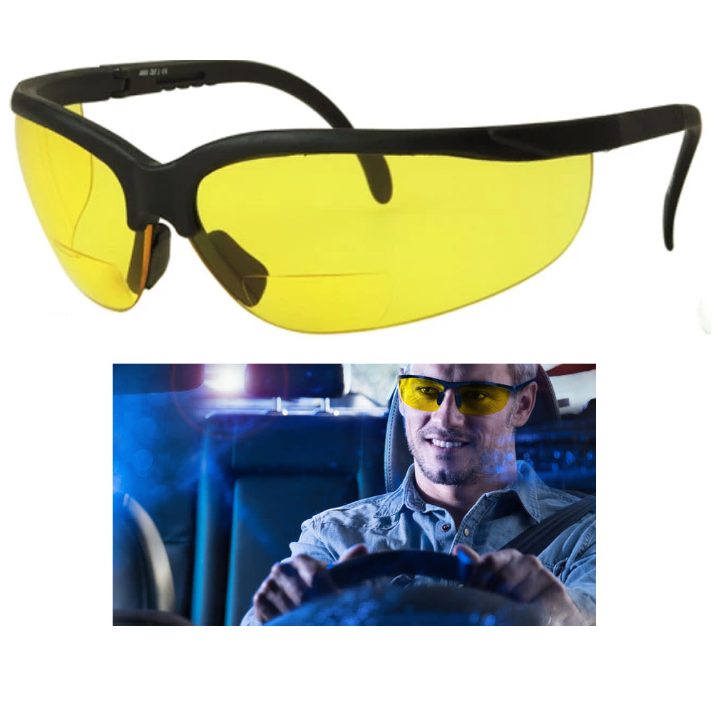 1 Bifocal Night Driving Sunglasses Riding Glasses Black