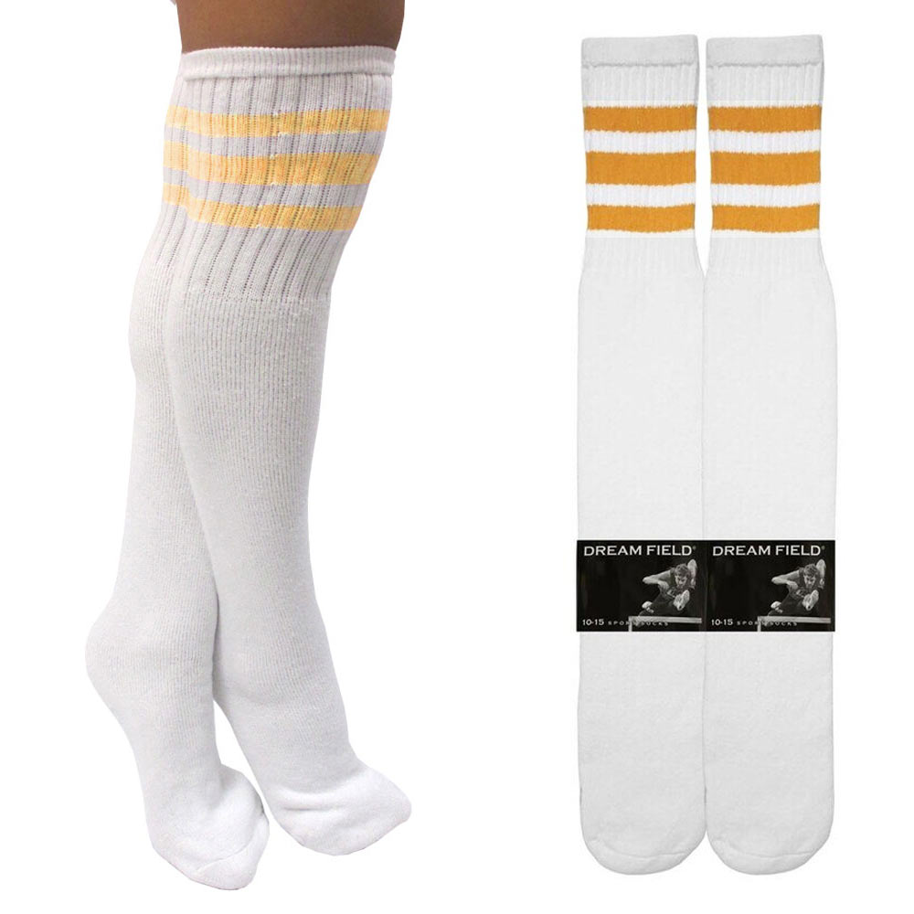 Leotruny Classic Triple Stripes Knee High Tube Socks 70s Clothes for Men  Women
