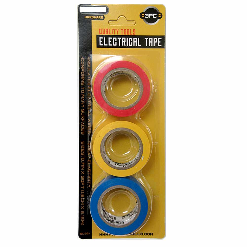 3pc Rolls Electrical Tape Wiring Harness Bright Colors Insulating Wires